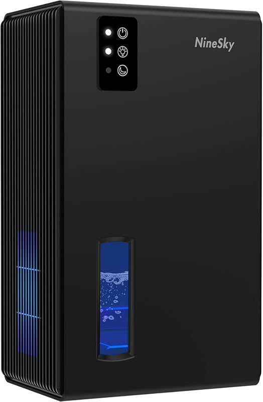 NineSky 95 OZ Dehumidifier (1000 sq ft) with Auto Shut Off, 7-Color LE