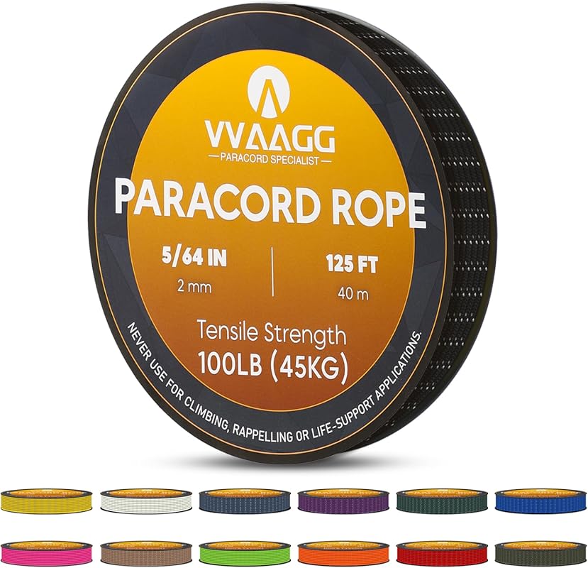VVAAGG Reflective Paracord Rope, 2mm Thin 3-Strand Nylon Cord for Camp