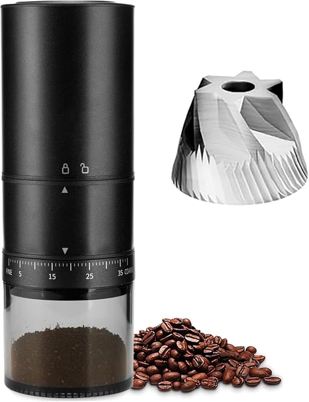 Portable Electric Cordless Burr Coffee Grinder: Small, Adjustable One-