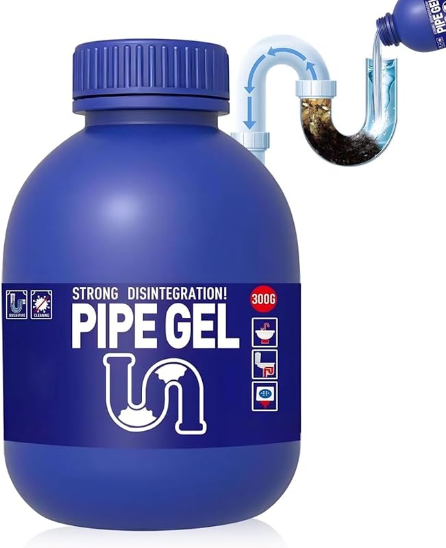 Professional Pipe Gel Drain Cleaner 10.6oz - Fast-Acting Opener for Ki