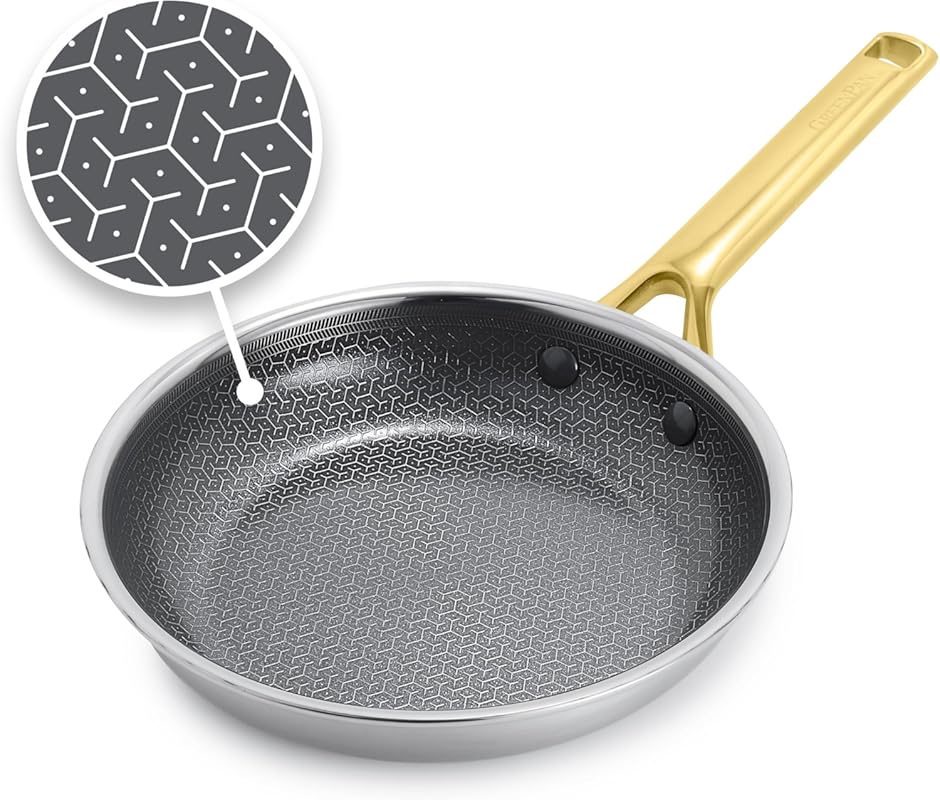 GreenPan Hybrid 8 Stainless Steel Nonstick Frying Pan Skillet, APEX C