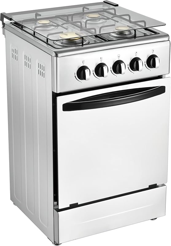20-inch LPG Freestanding Gas Range: 4 Burners, 68L Oven, Stainless Ste