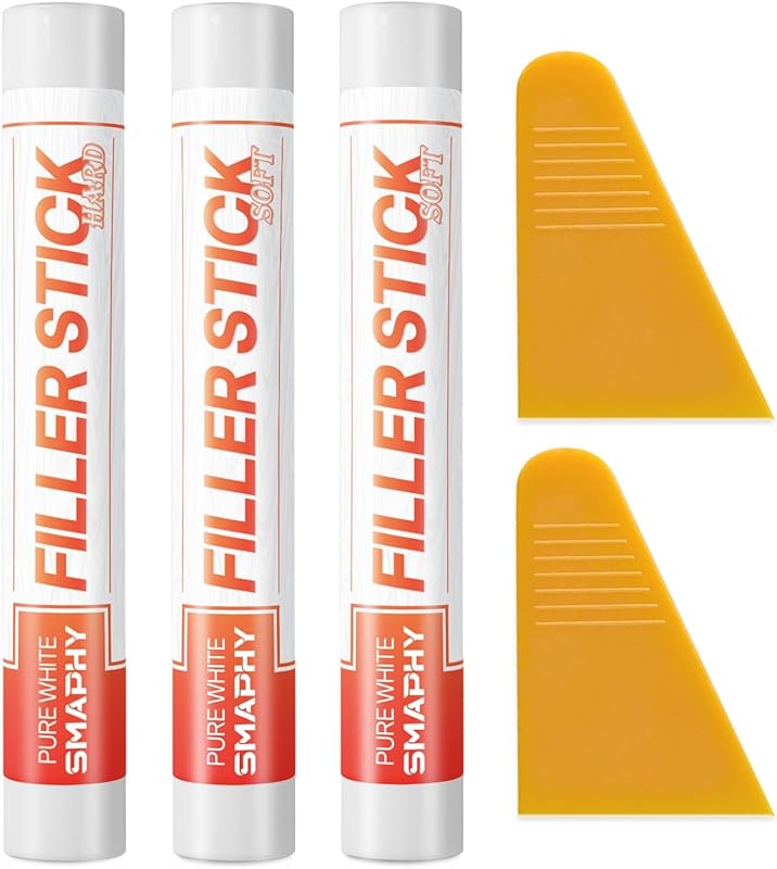 Pure White Wood Filler Sticks 3-Pack Quick Fix Putty Pen for Furniture