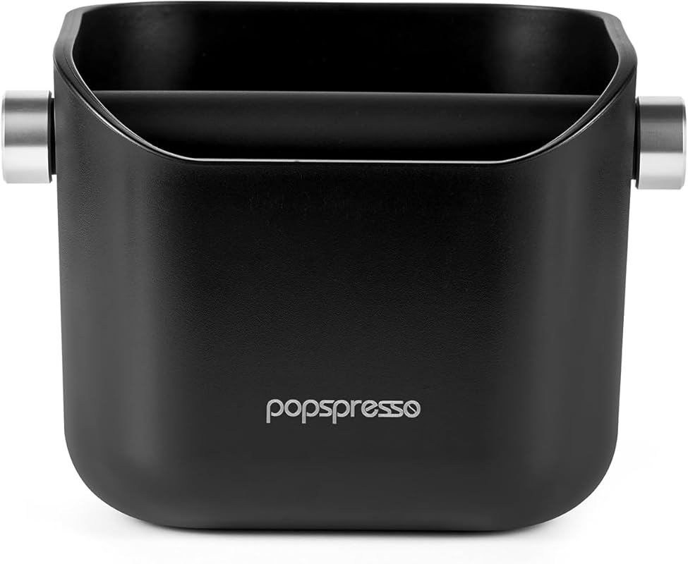 Large 1.5L Espresso Coffee Knock Box: Quiet Silicone Bar, Detachable, 