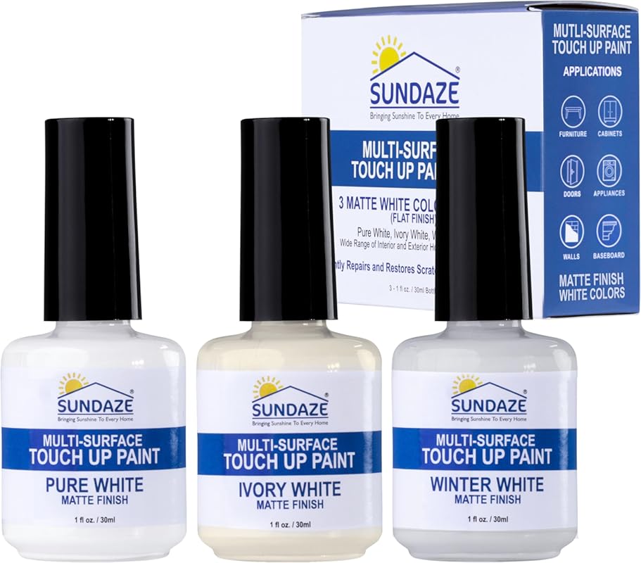 Sundaze Matte White Touch-Up Paint Pen Kit for Walls, Cabinets, Furnit