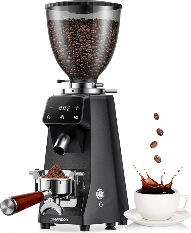 SHARDOR 64mm Electric Burr Coffee Grinder for Espresso, 100 Grind Sett