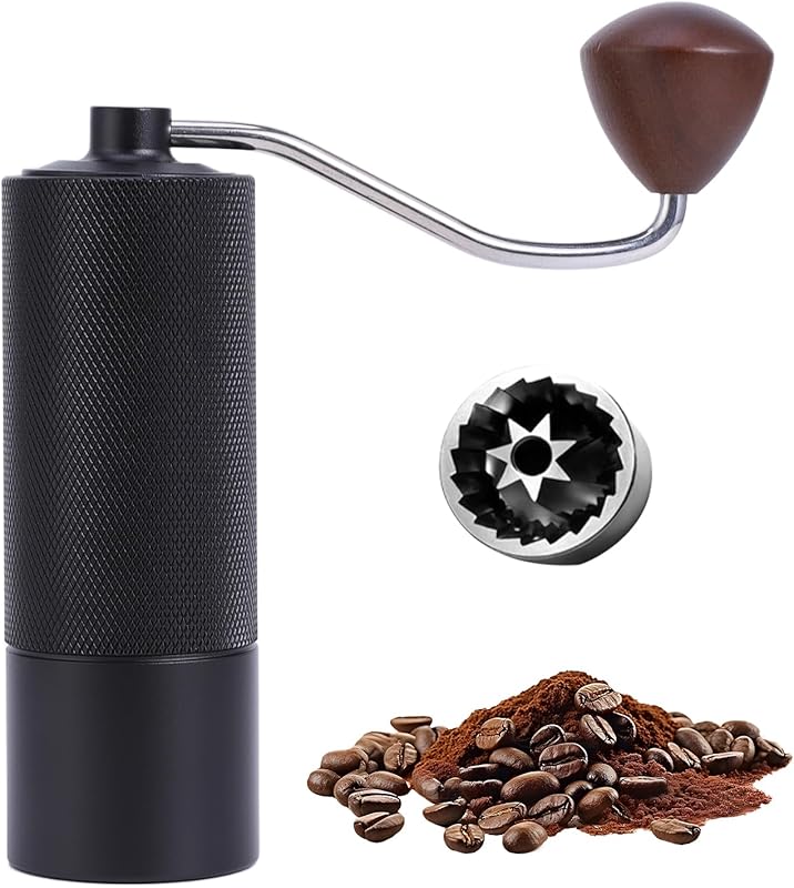 Manual Coffee Grinder with Stainless Steel Conical Burr, Hand Crank fo