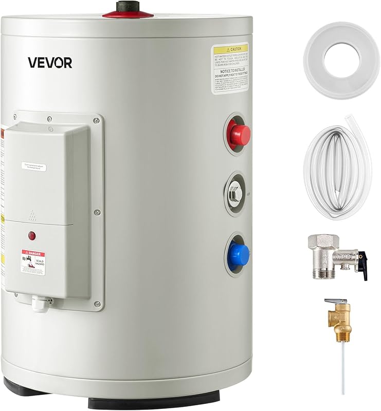 VEVOR 6 Gallon Electric Tank Water Heater, Point-of-Use 1600W with LED