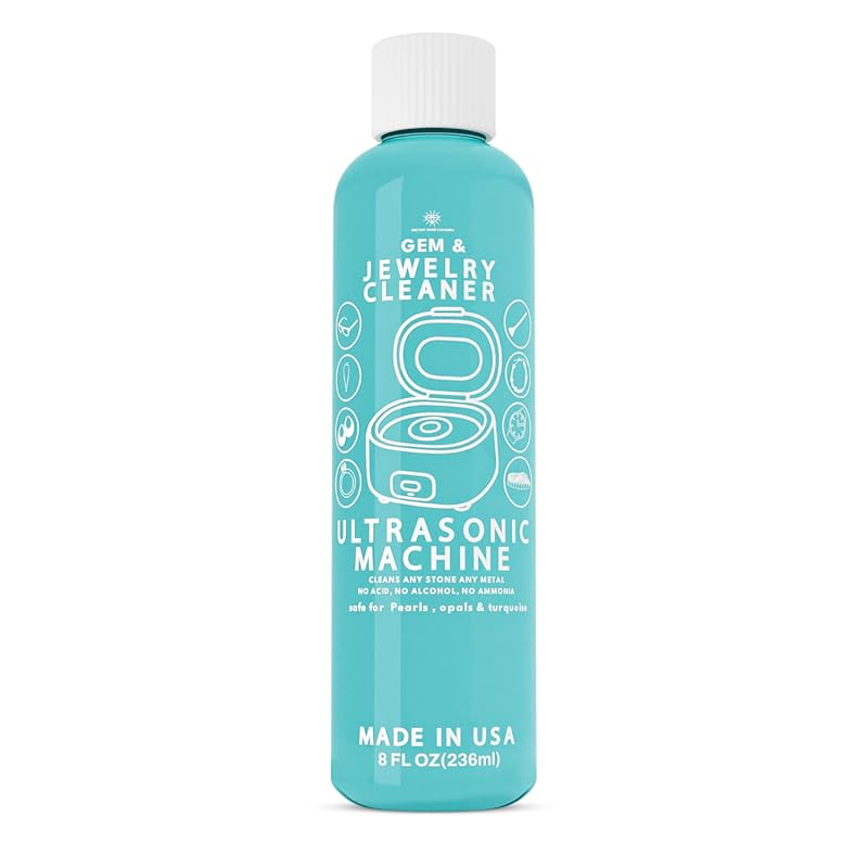 Professional Ultrasonic Jewelry & Eyeglass Cleaner Solution, 8 fl oz, 
