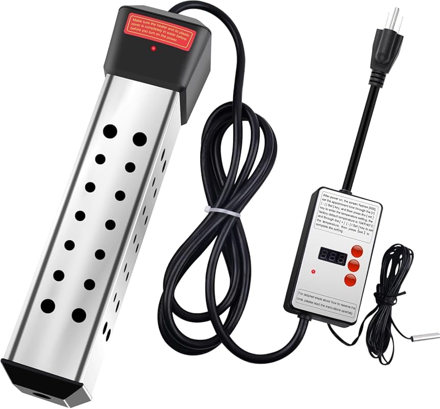 2000W Portable Electric Immersion Water Heater for Fast Heating Bucket