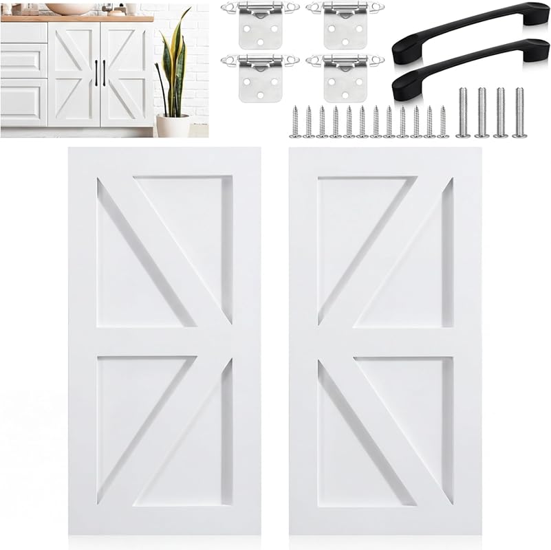 Sintuff 12"x24" Unfinished White Shaker Kitchen Cabinet Doors with Hin