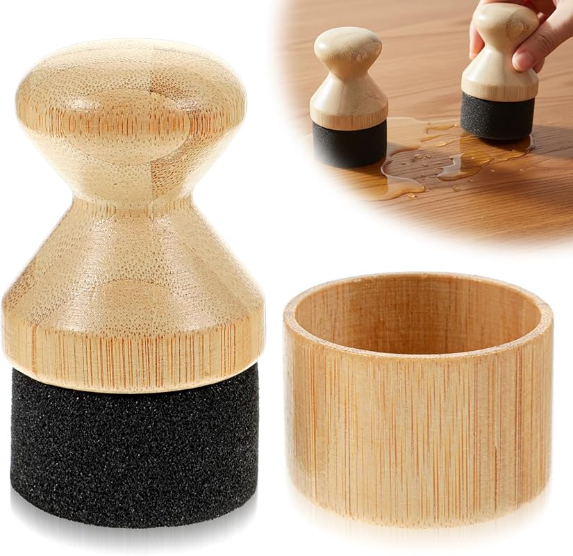 Natural Bamboo Cutting Board Oil Applicator Brush for Wood, Butcher Bl