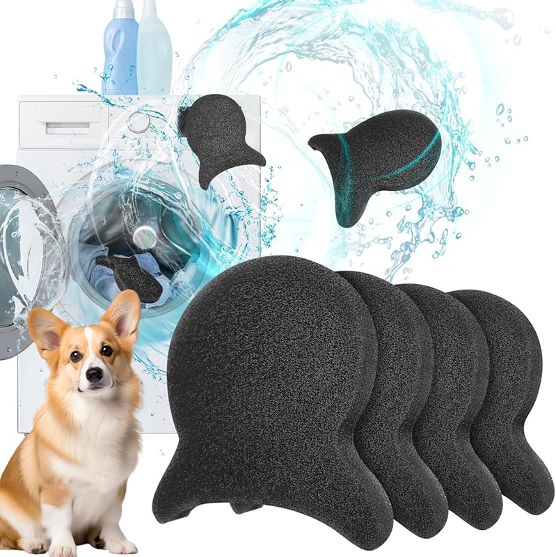 Reusable Pet Hair Remover (4-Pack) for Laundry - Dog & Cat Fur, Lint &