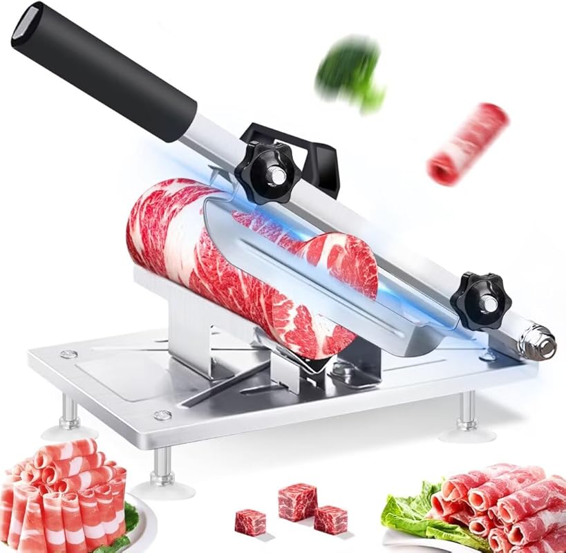 Upgraded Stainless Steel Manual Frozen Meat Slicer for Beef Mutton Rol
