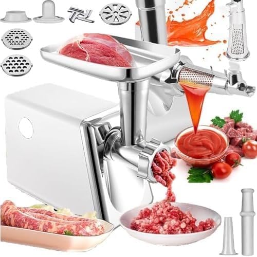 Electric Meat Grinder with Tomato Strainer - Multifunctional Mincer & 