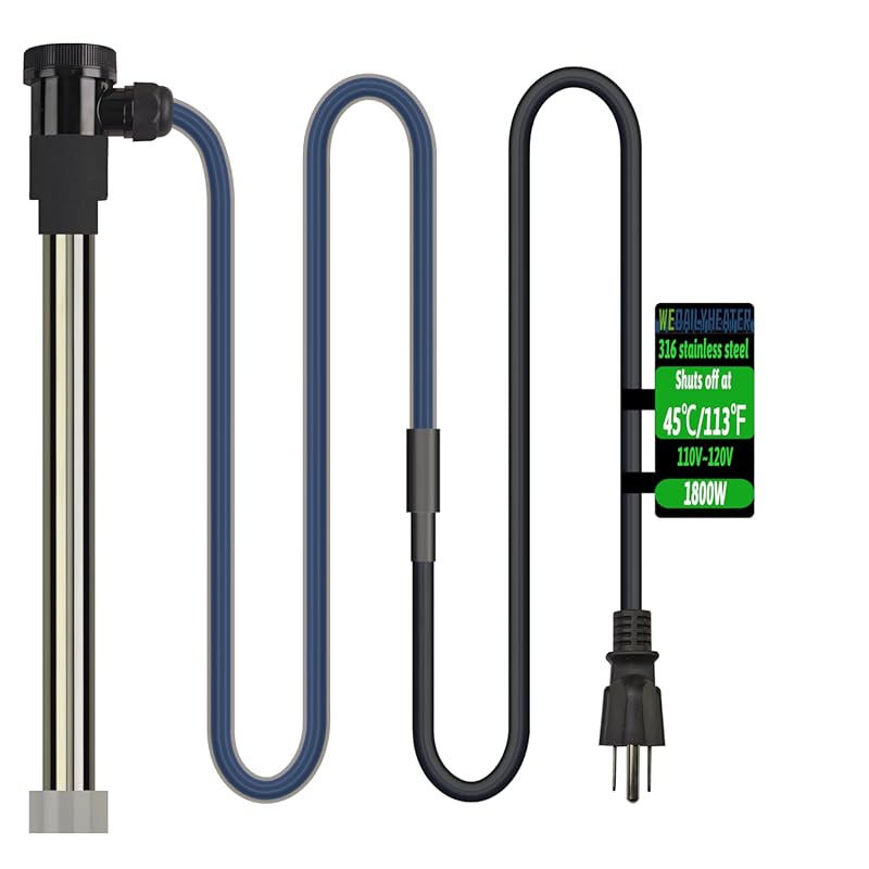 1800W Portable Submersible Electric Immersion Heater with Auto Shut-Of