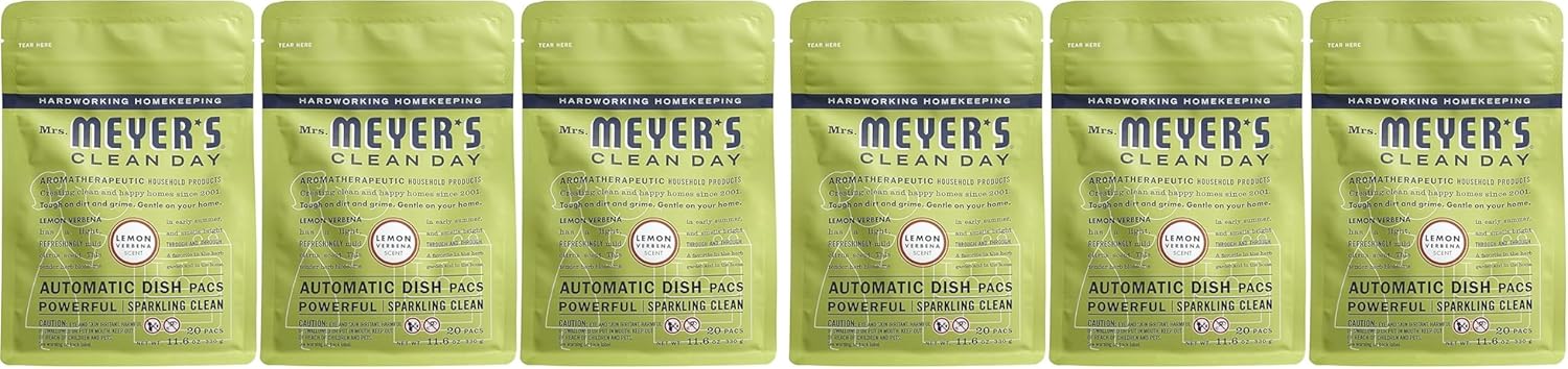 MRS. MEYER'S CLEAN DAY Automatic Dishwasher Pods: Lemon Verbena Scent 