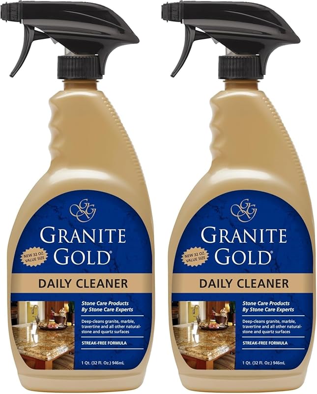 Granite Gold Daily Cleaner (32oz, 2-Pack) for Granite, Marble, Natural