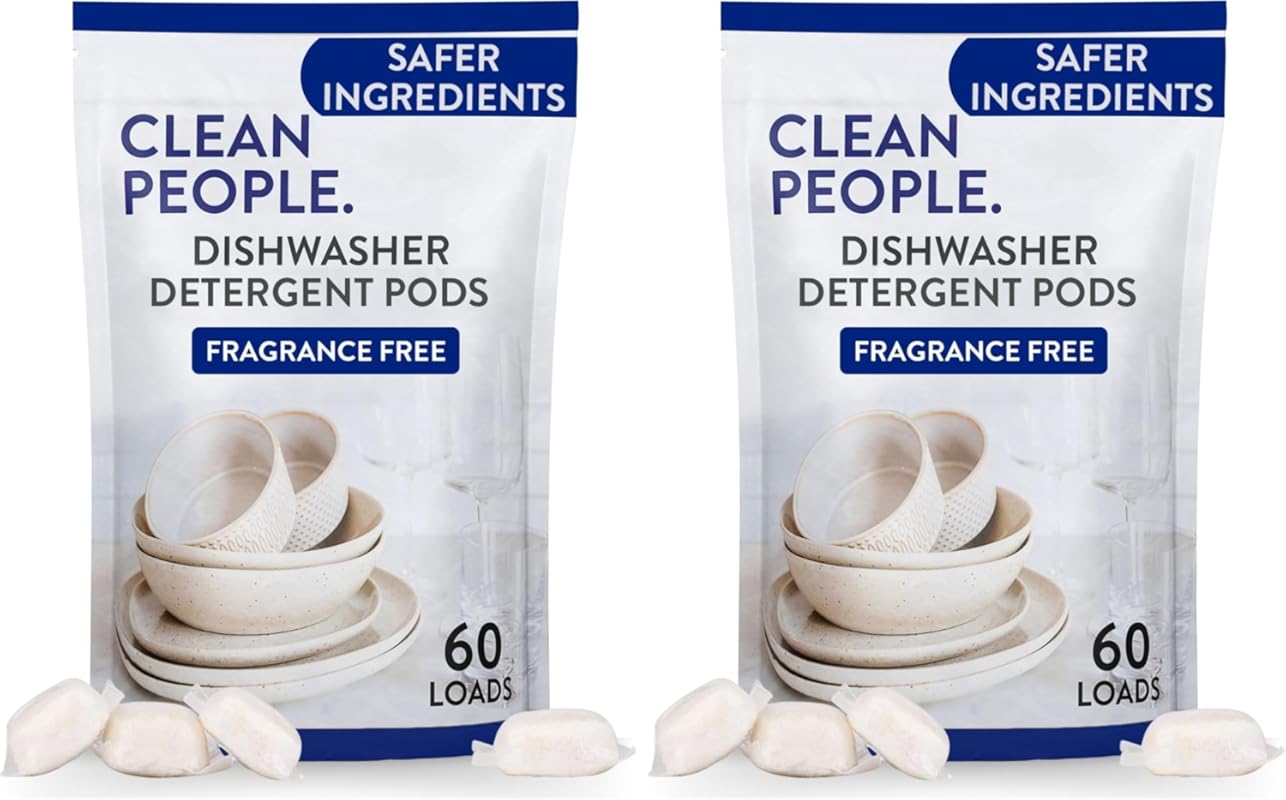 The Clean People Phosphate-Free Dishwasher Pods, Fragrance-Free, 60 Co