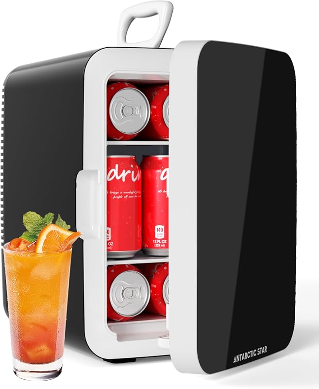 Antarctic Star Compact Mini Fridge, Portable 10L AC/DC Refrigerator fo