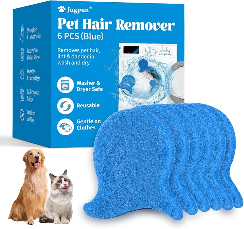 Reusable Pet Hair Remover (6-Pack) for Laundry - Eco-Friendly Fur & Li