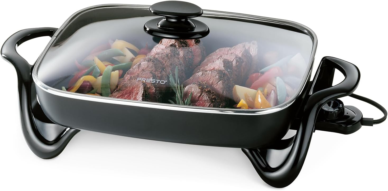 Presto 06852 16-Inch Electric Skillet with Nonstick Surface, Tempered