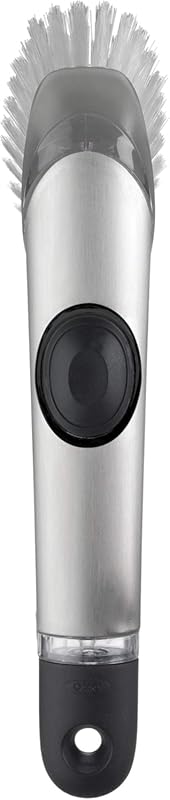 OXO Steel 10-inch Soap Dispensing Dish Brush for Kitchen Sink and Pot