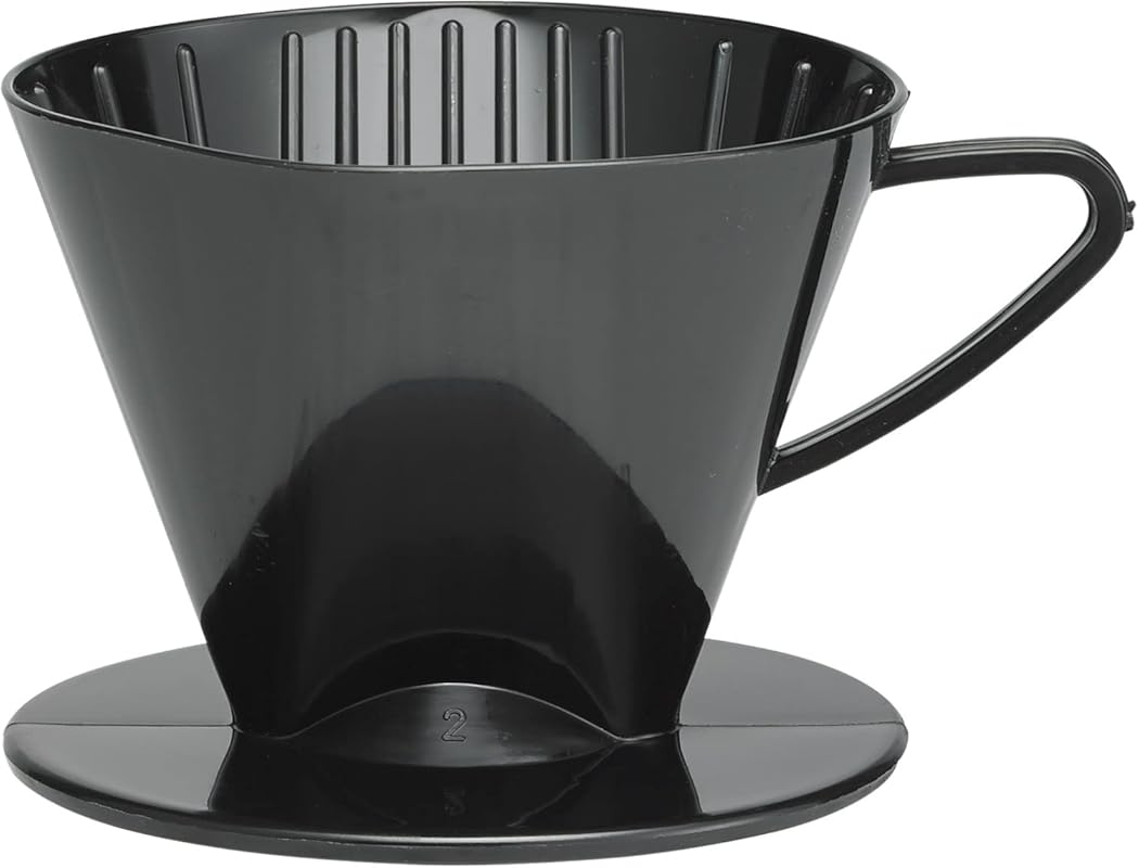 Fino #2 Pour-Over Coffee Brewing Filter Cone, Black, Brews 2-6 Cups, I