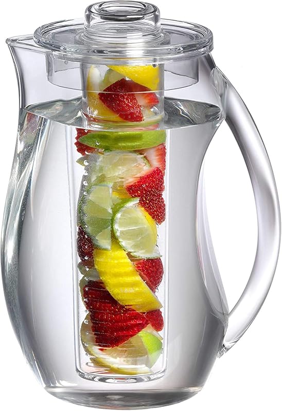 Prodyne 93 Oz Clear Fruit Infusion Flavor Pitcher for Naturally Flavor