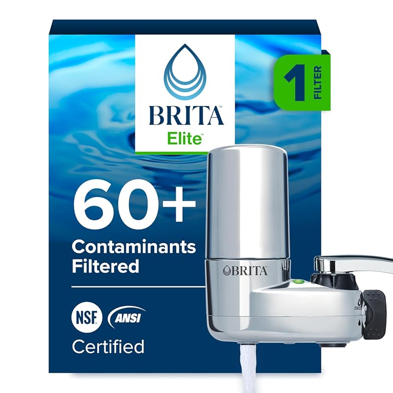 Brita Faucet Mount Water Filter System, Chrome, No-Wait Filtration, Ea