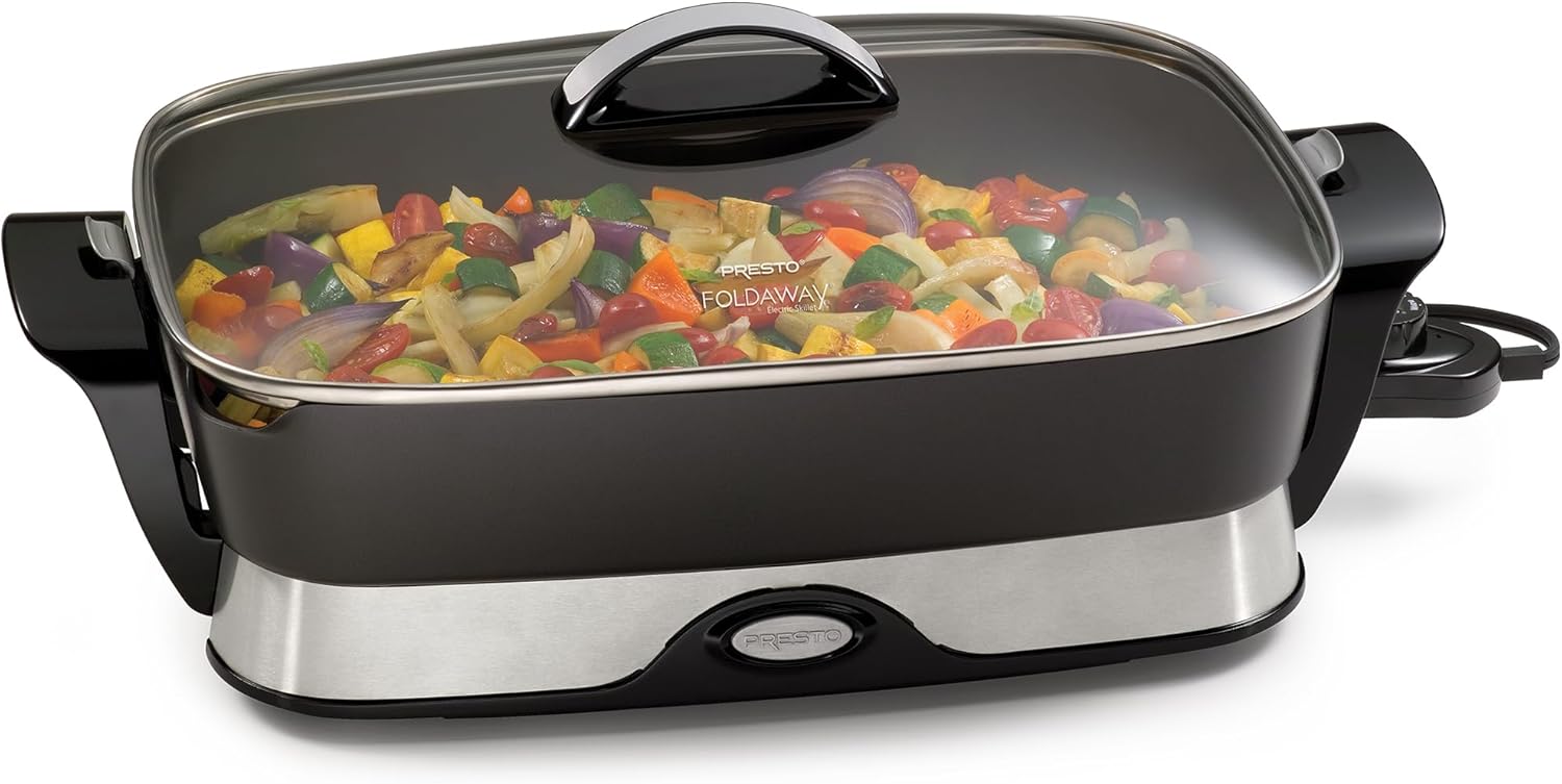 Presto 06857 16-inch Electric Foldaway Skillet, Compact Design with No