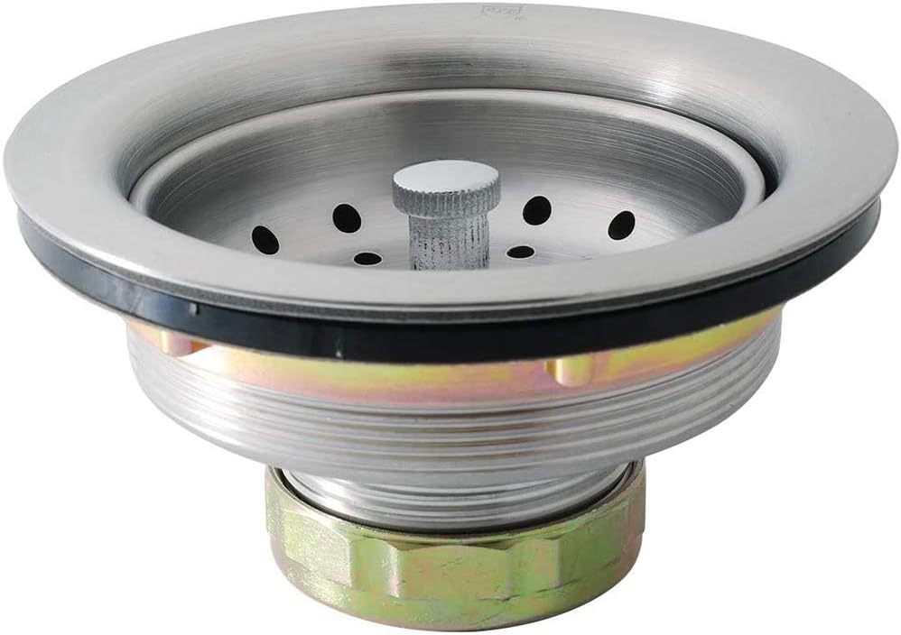 KONE 3-1/2 Inch All Stainless Steel Kitchen Sink Drain Assembly Kit wi