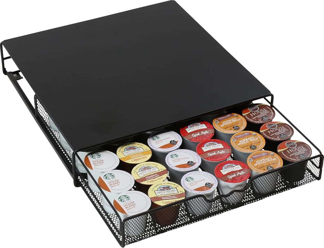 DecoBrothers Black K-Cup Holder Drawer Organizer for 36 Coffee Pods St