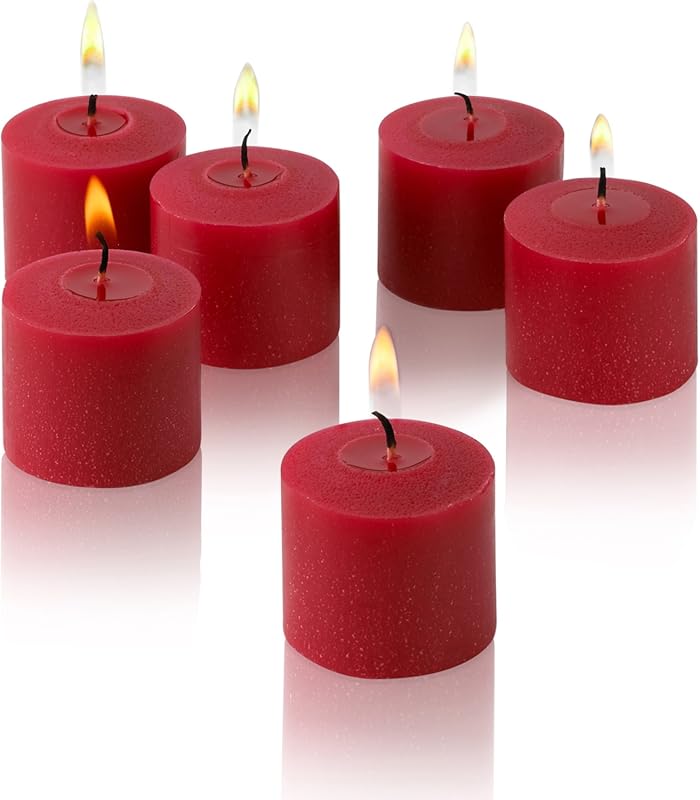 Red Apple Cinnamon Scented Votive Candles, Set of 12, 10-Hour Long Bur