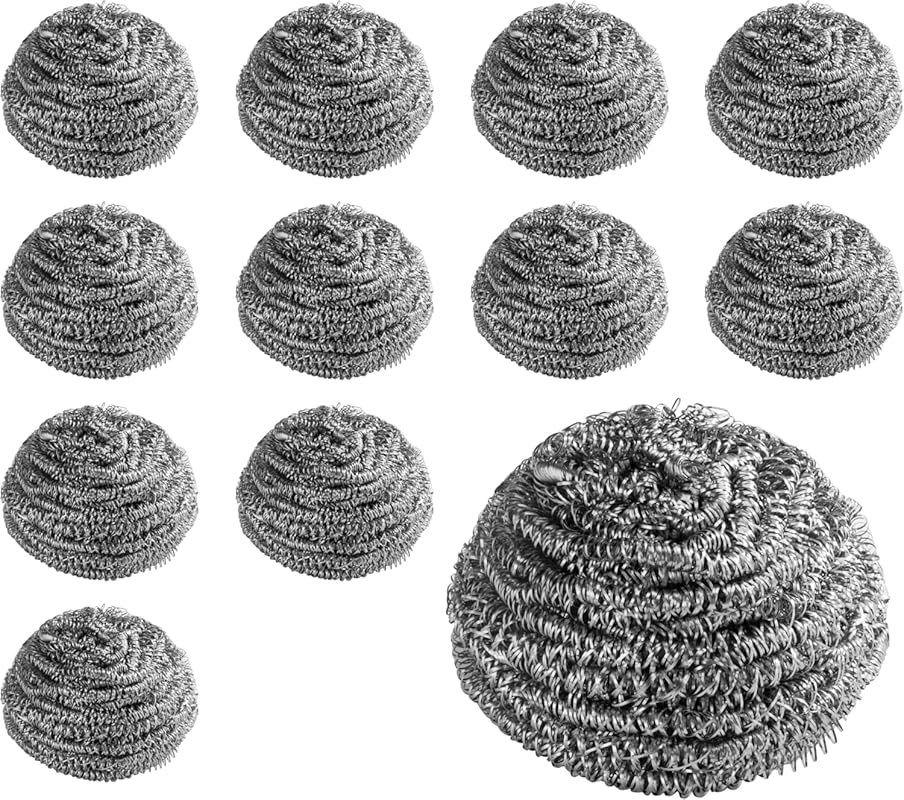 New Star Foodservice 54460 XL Stainless Steel Scrubbers (12-Pack): Hea