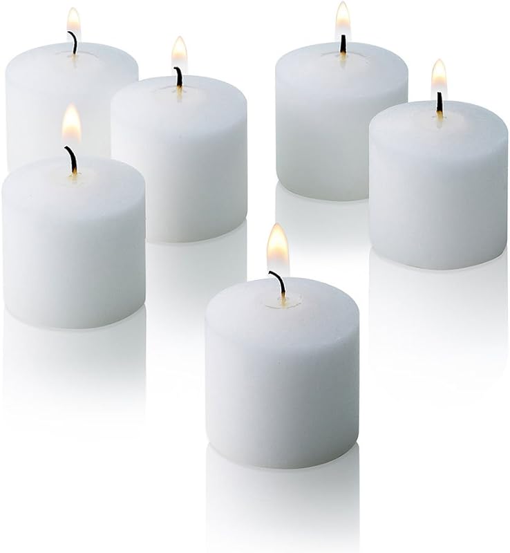 White Jasmine Scented Votive Candles, Set of 12, 10-Hour Long Burn Tim