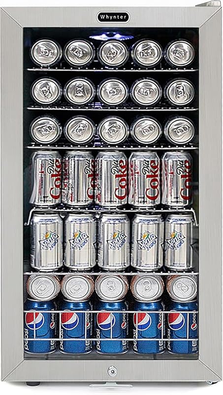 Whynter BR-128WS 3.1 Cu Ft Beverage Refrigerator, 127-Can, Double-Laye