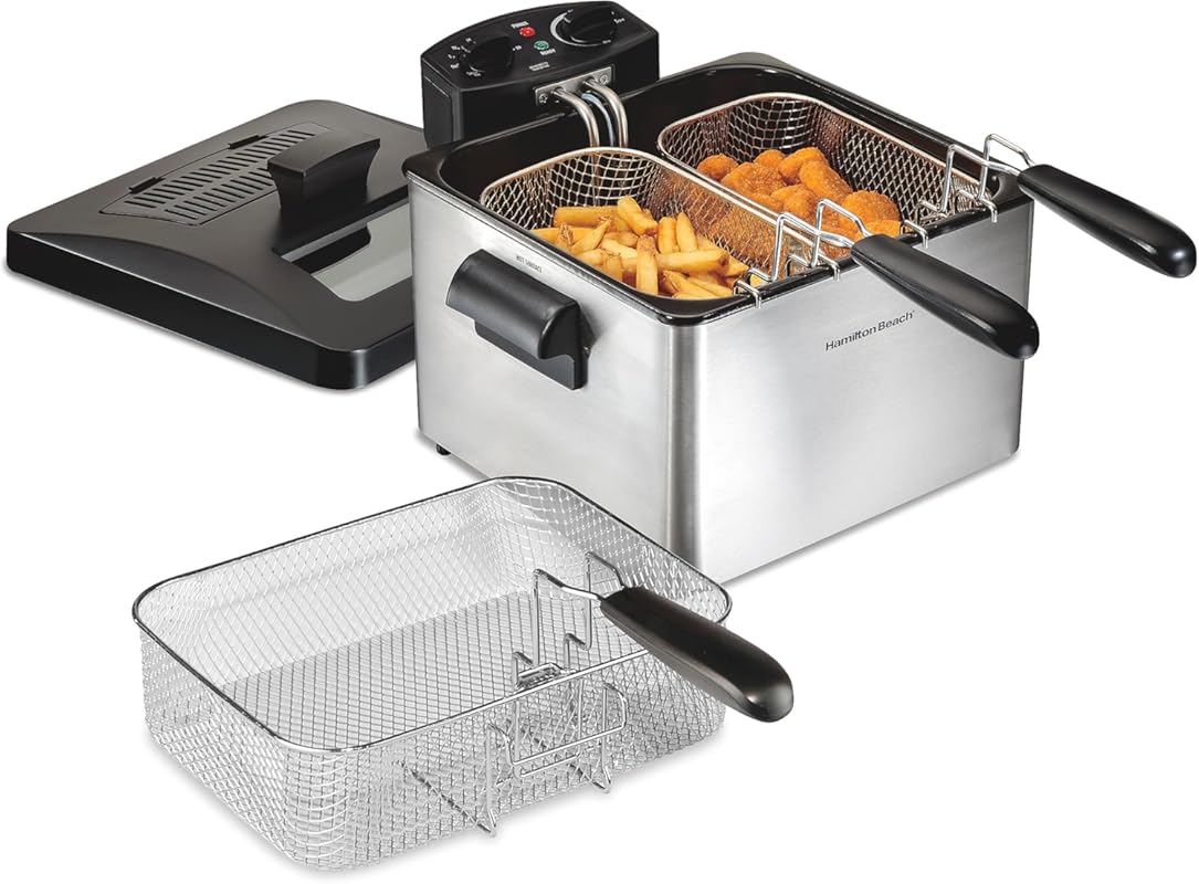 Hamilton Beach Professional Style Electric Deep Fryer, 4.5L, 3 Baskets