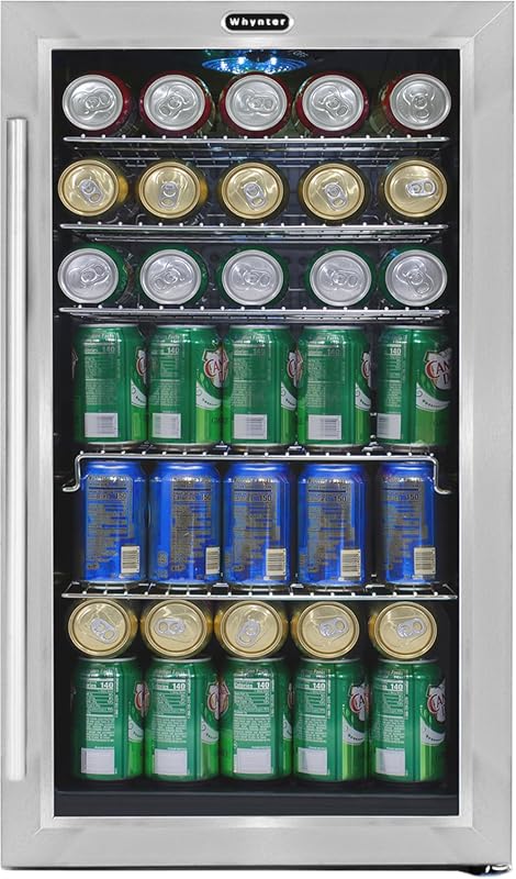 Whynter BR-130SB 3.1 Cu Ft Freestanding Beverage Refrigerator, 127-Can