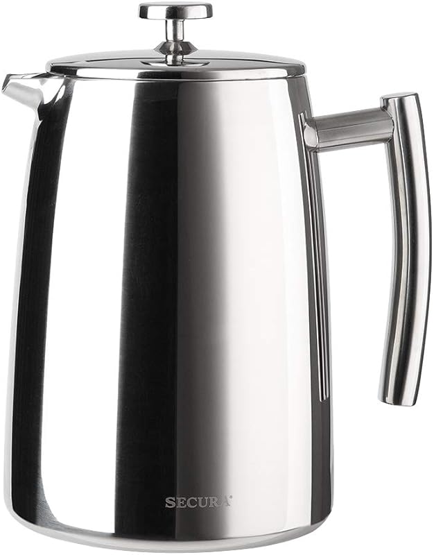 Secura 50oz French Press Coffee Maker, 304 Stainless Steel Insulated C
