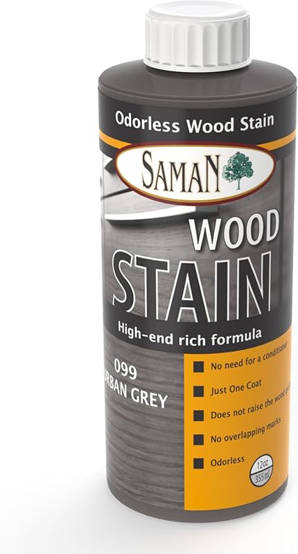 SamaN TEW-099-12 Interior Water Based Wood Stain, Urban Grey, 12 oz, f