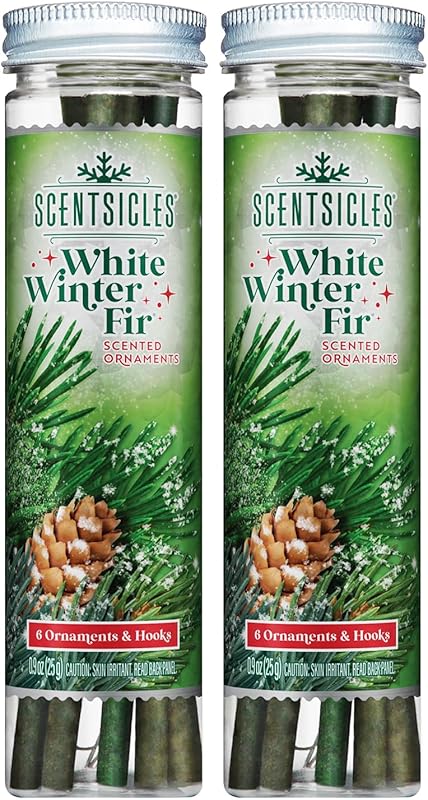 Scentsicles White Winter Fir Scented Christmas Tree Ornaments, 2 Bottl