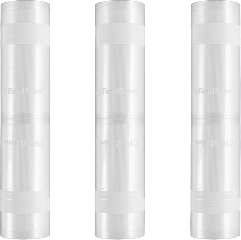 FoodSaver Custom Fit Vacuum Sealer Rolls, 11"x16' 3-Pack, BPA-Free for