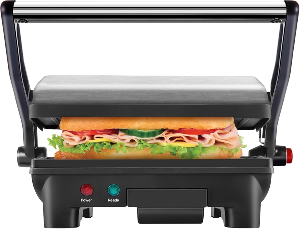 Chefman Compact Electric Panini Press Grill & 2-Slice Sandwich Maker,