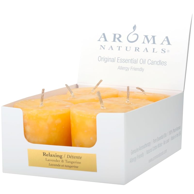 Aroma Naturals Votive Candles, 6-Count Pack, Orange Scented with Laven