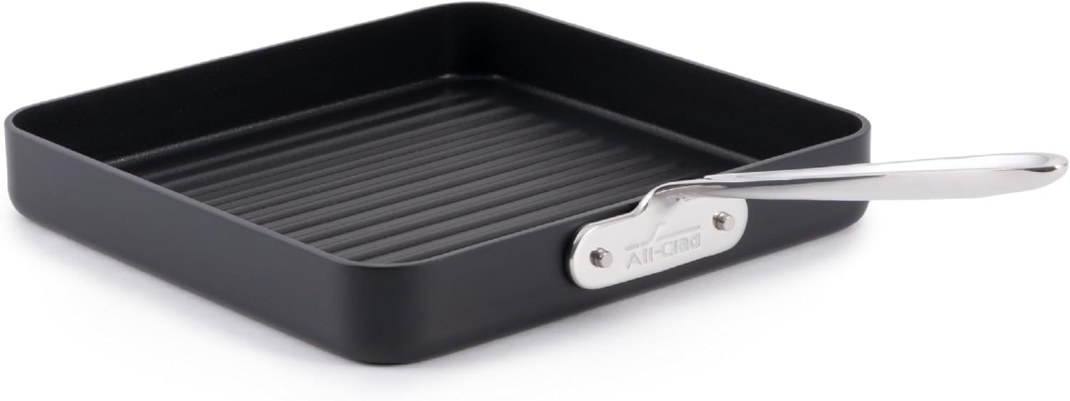 All-Clad HA1 11x11 Inch Hard Anodized Nonstick Grill Pan, Oven Safe Co