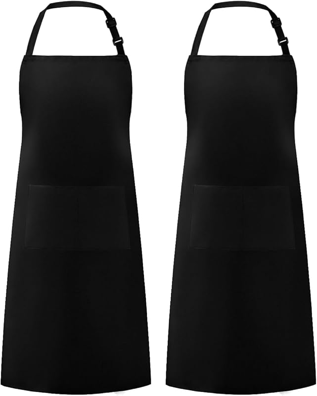 Syntus Adjustable Bib Apron with 2 Pockets, Perfect for Cooking Kitche
