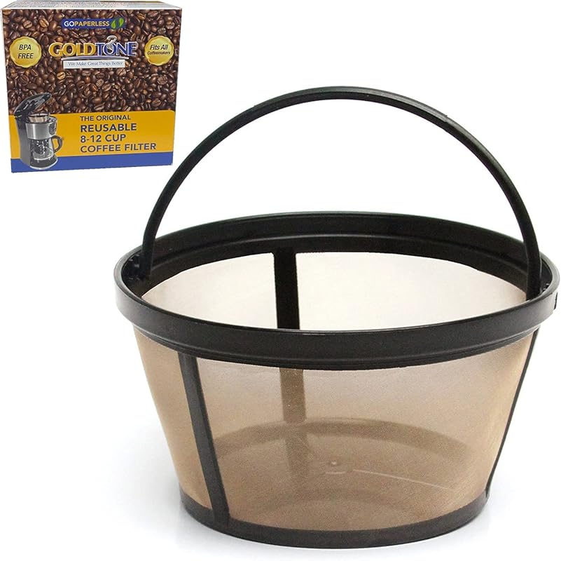 GOLDTONE Reusable 8-12 Cup Basket Coffee Filter, BPA-Free, Replaces Pa
