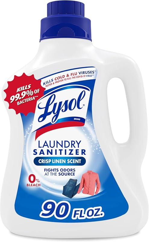 Lysol Crisp Linen Laundry Sanitizer Additive (90oz), Eliminates Bacter