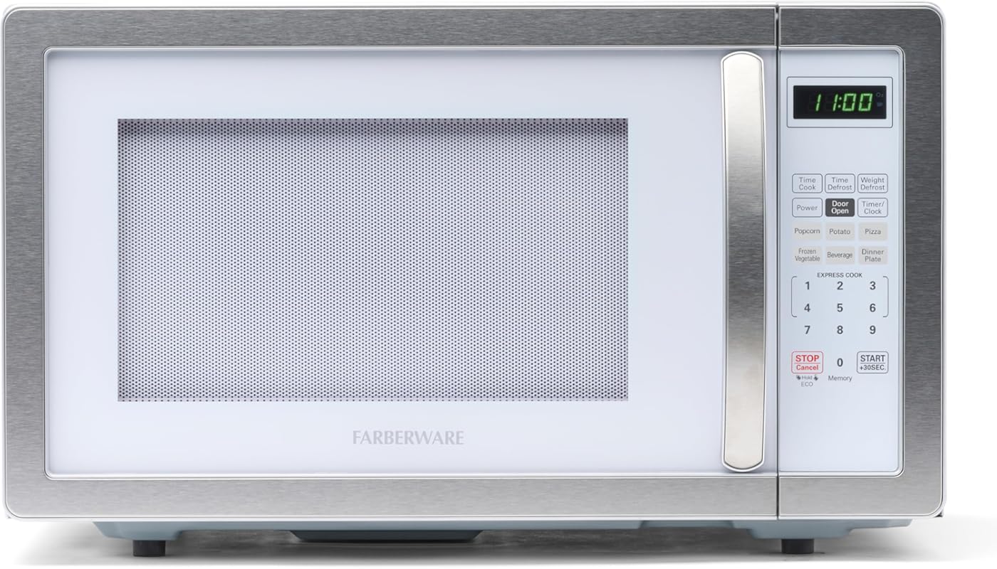 Farberware 1.1 Cu. Ft. Countertop Microwave Oven, 1000W, Auto Cook, De